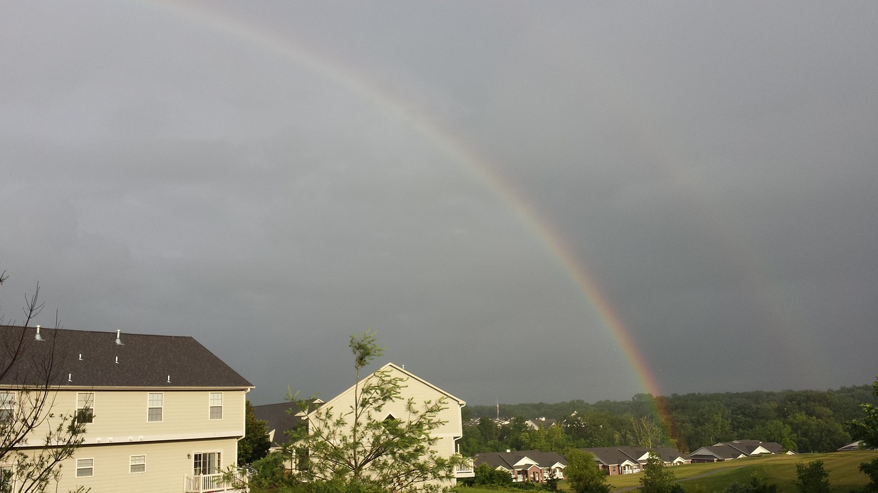 rainbows double rainbows after the rain free photo