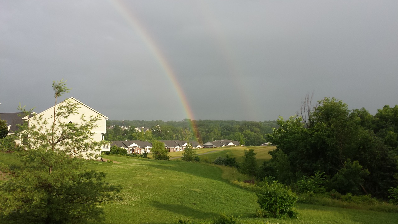 rainbows double rainbows after the rain free photo