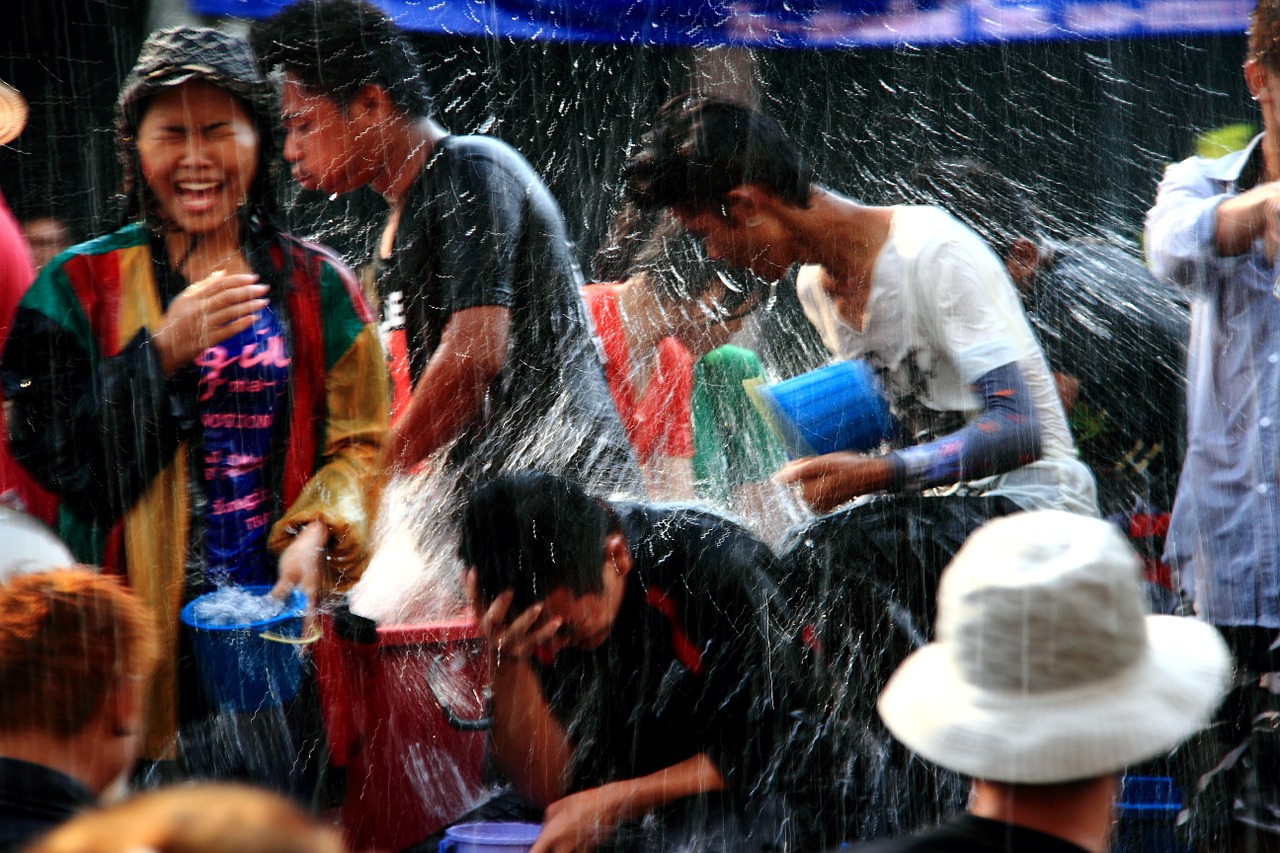 raining fun thailand free photo