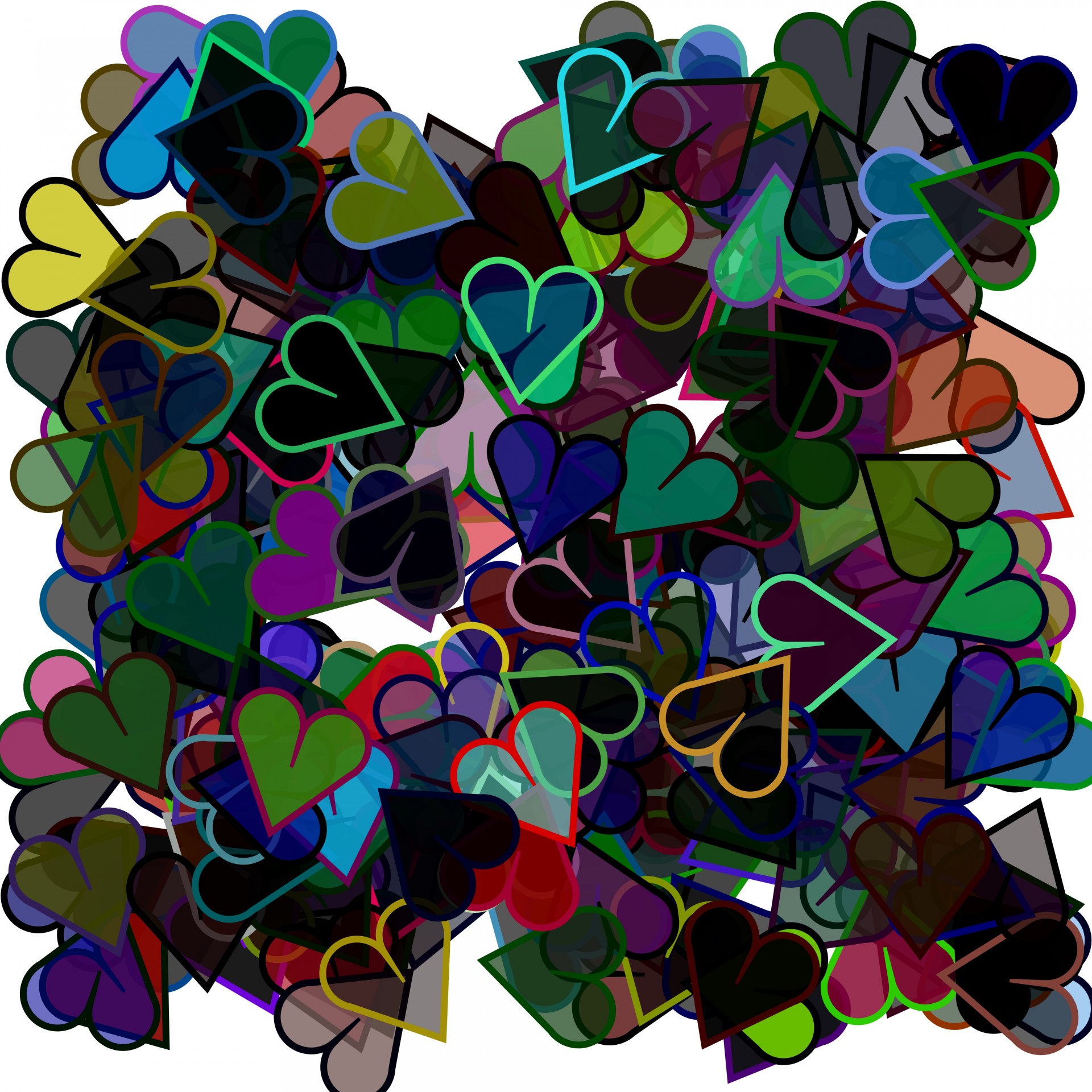 random color hearts free photo