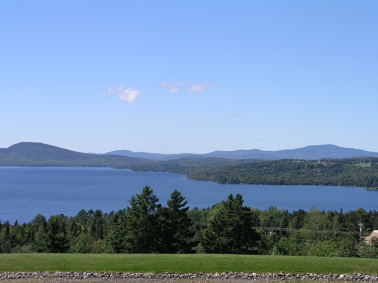 rangeley lake from overlook water river free photo