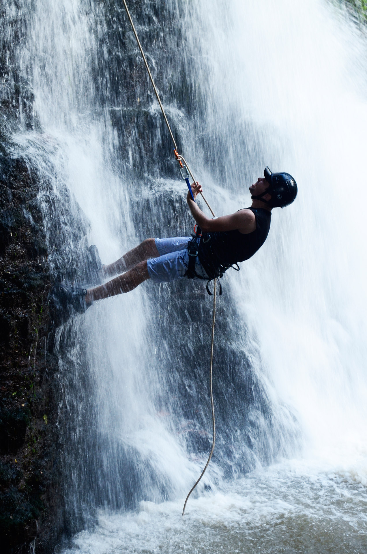 waterfall rappelling colonial corner waterfall rappelling free photo