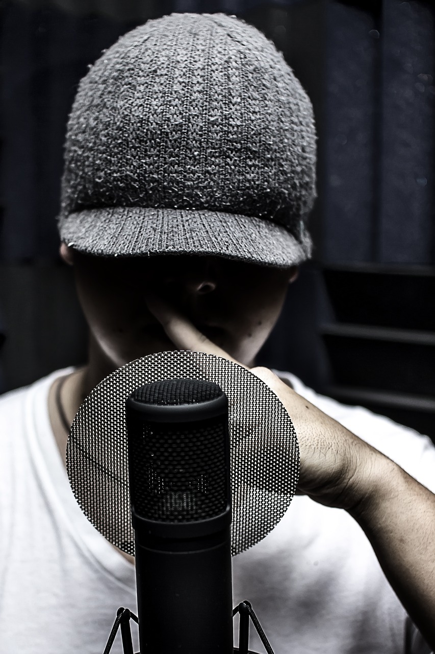 rapper  studio  recording free photo