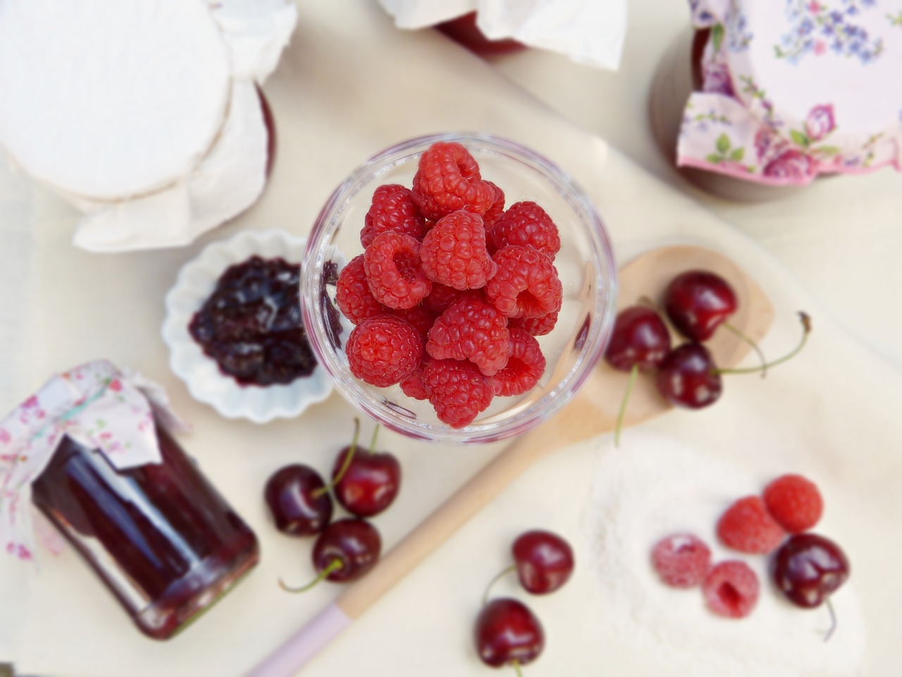 raspberries jam boil down free photo