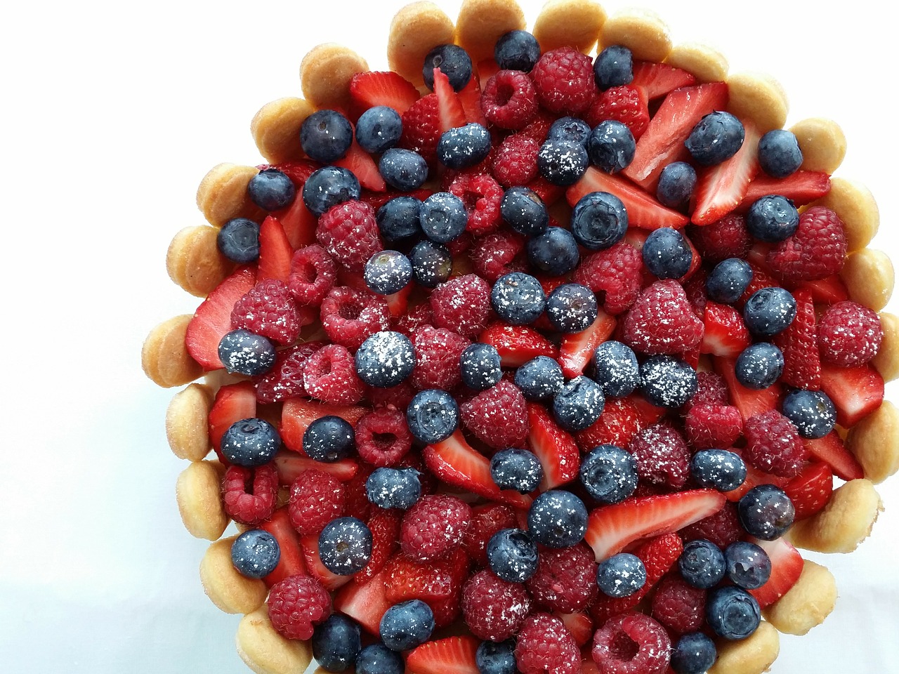 raspberries strawberries cake free photo