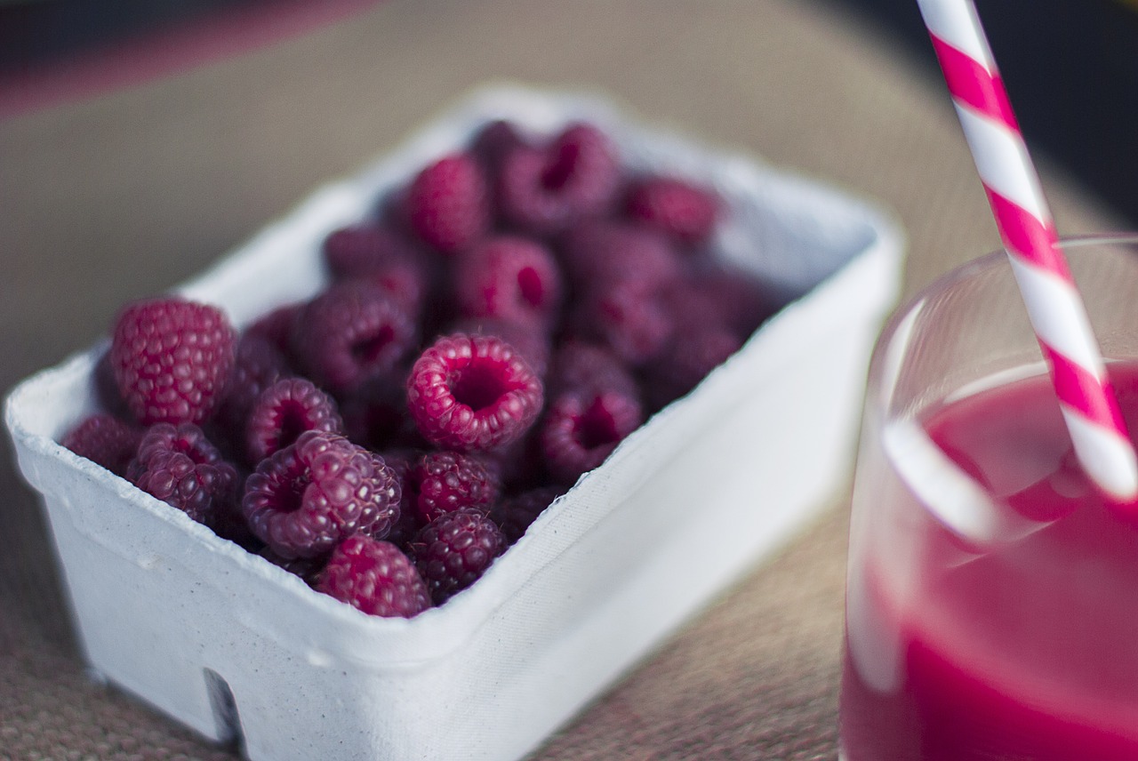 raspberries fruit drink free photo