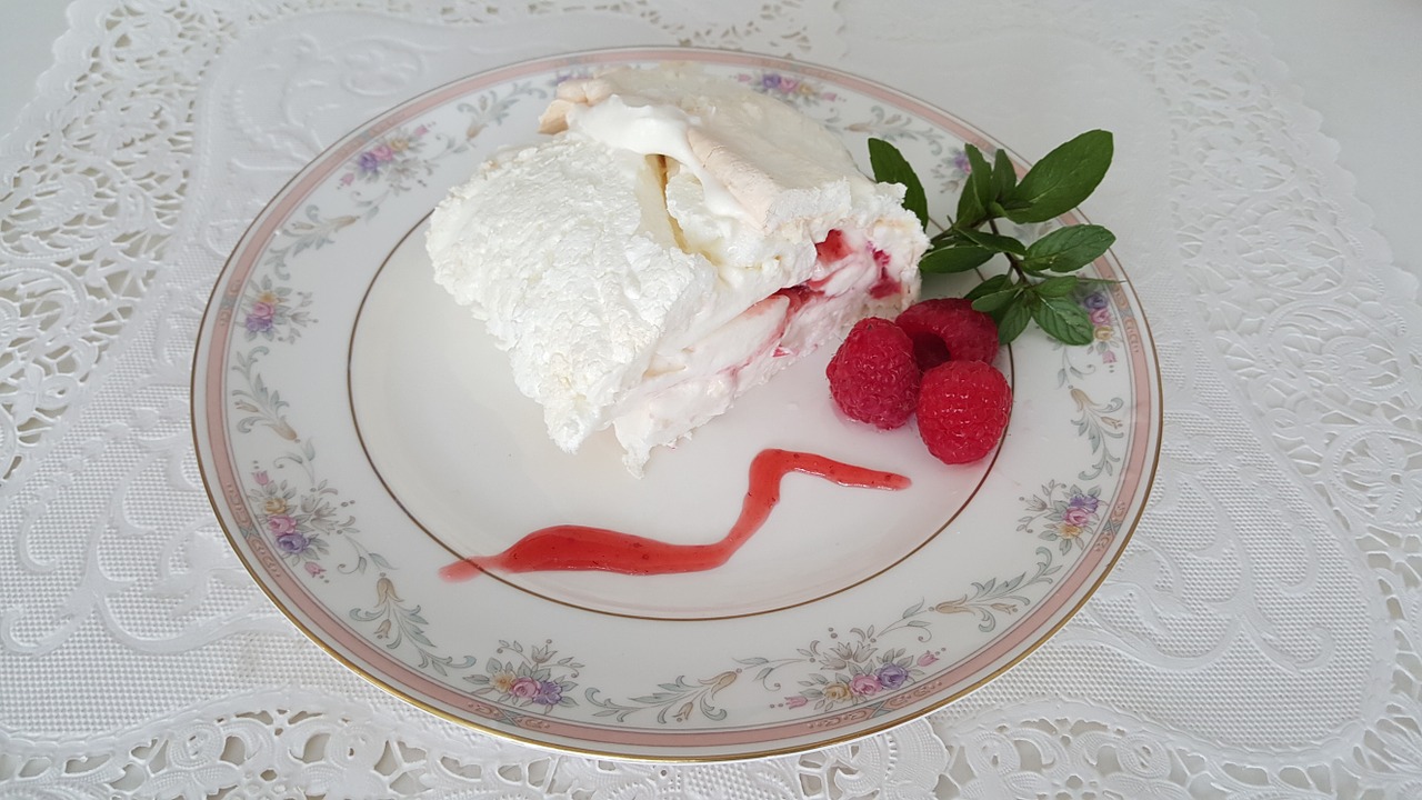 raspberry dessert white free photo