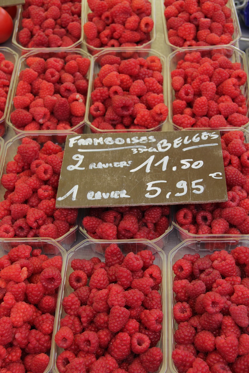 raspberry market summer free photo