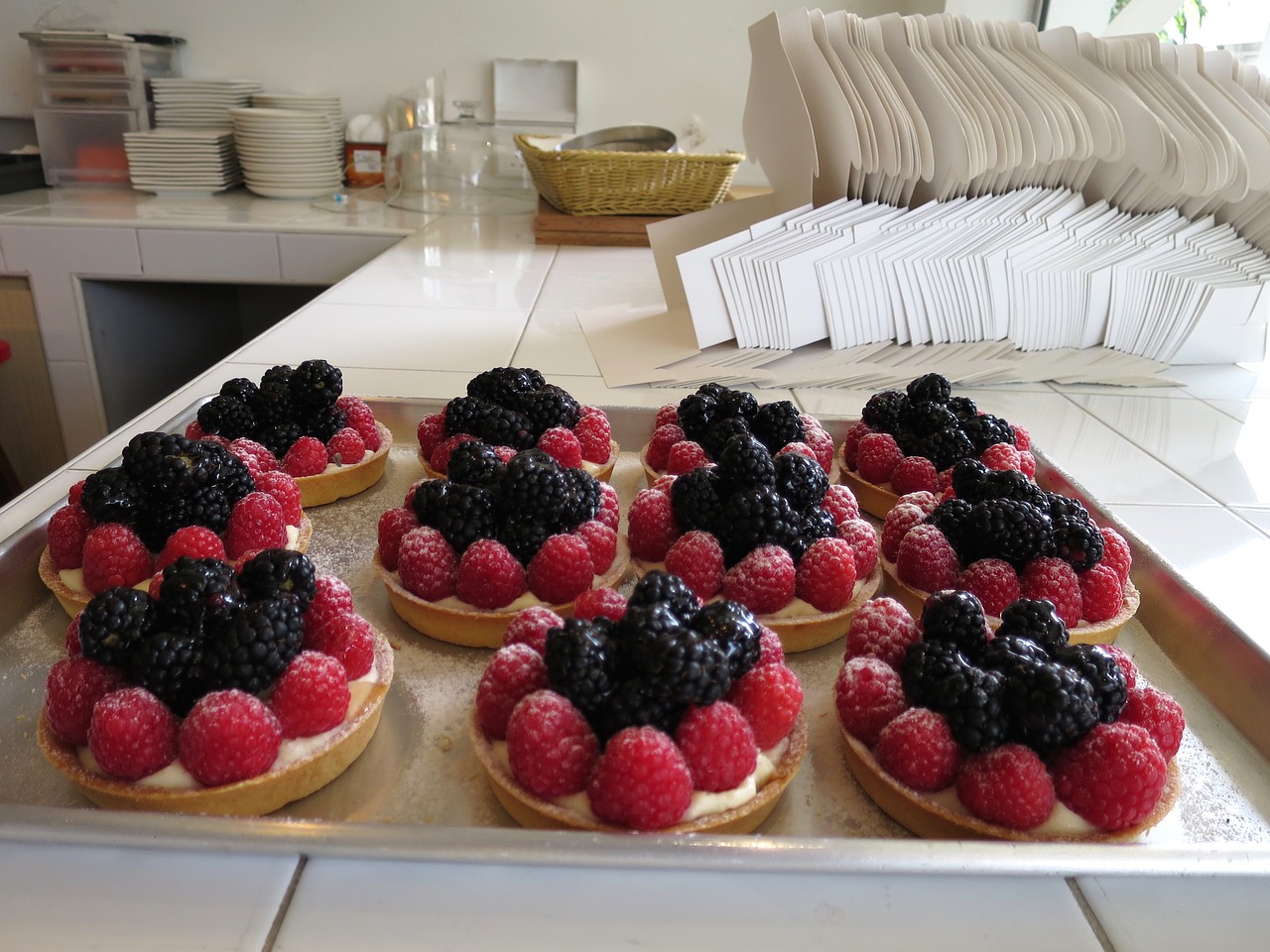 raspberry tarts bakery dessert free photo