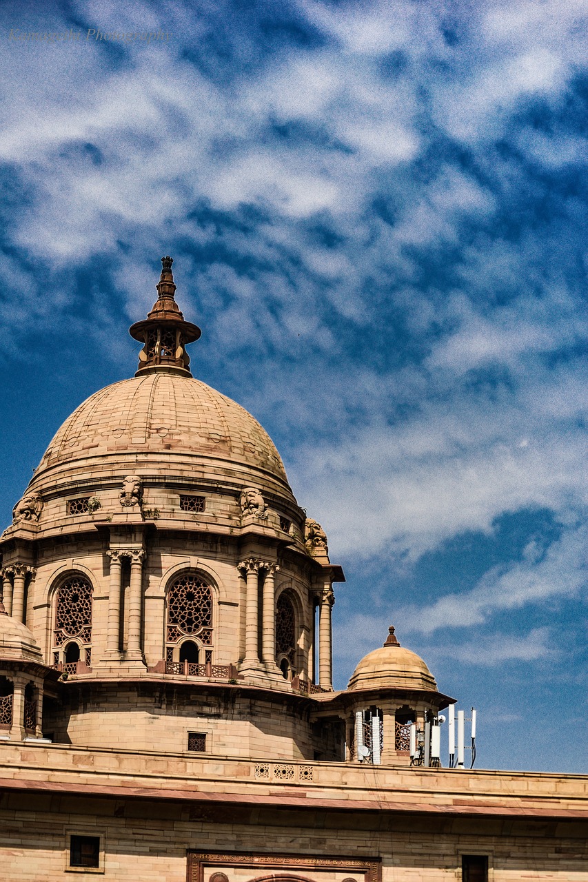 rastrapati bhavan  sky  blue free photo