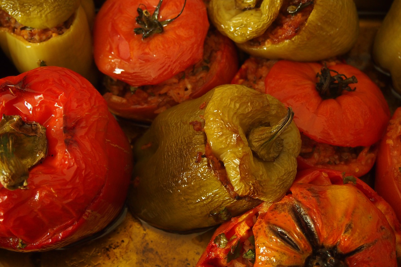 ratatouille stuffed peppers stuffed tomatoes free photo