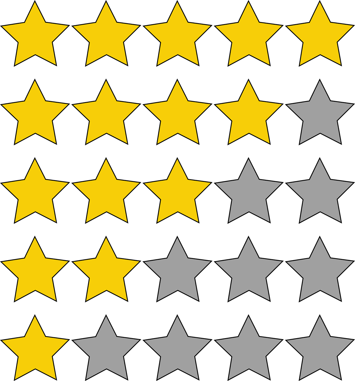 ratings stars quality free photo