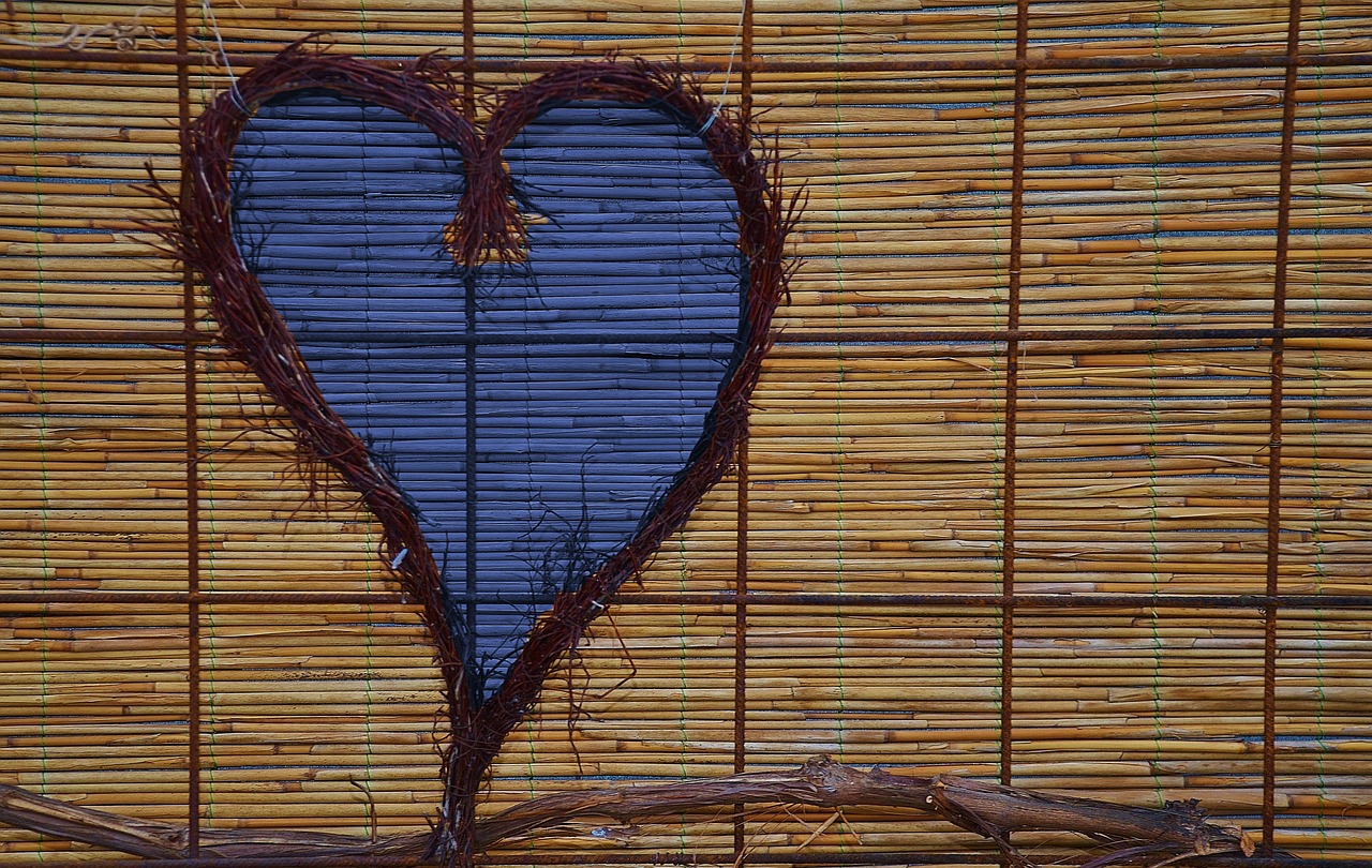 rattan bamboo heart free photo