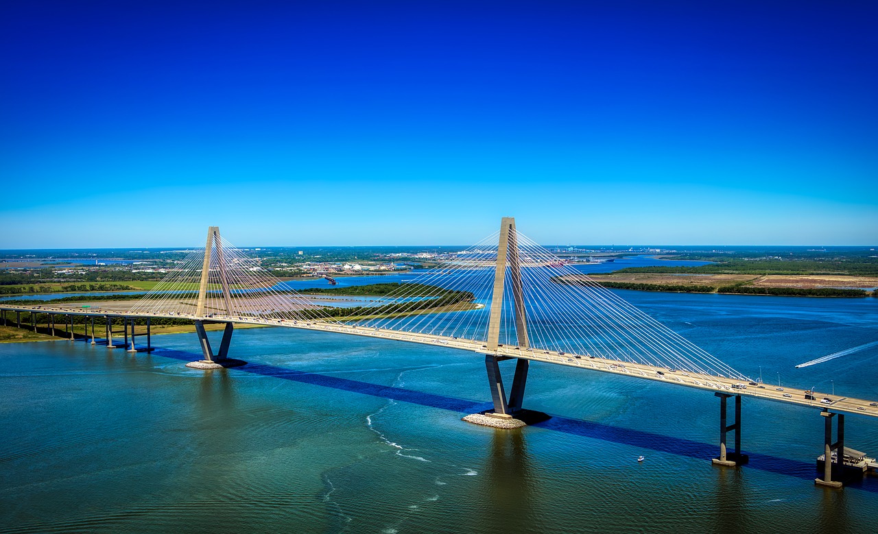 ravenel bridge  architecture  cooper river free photo