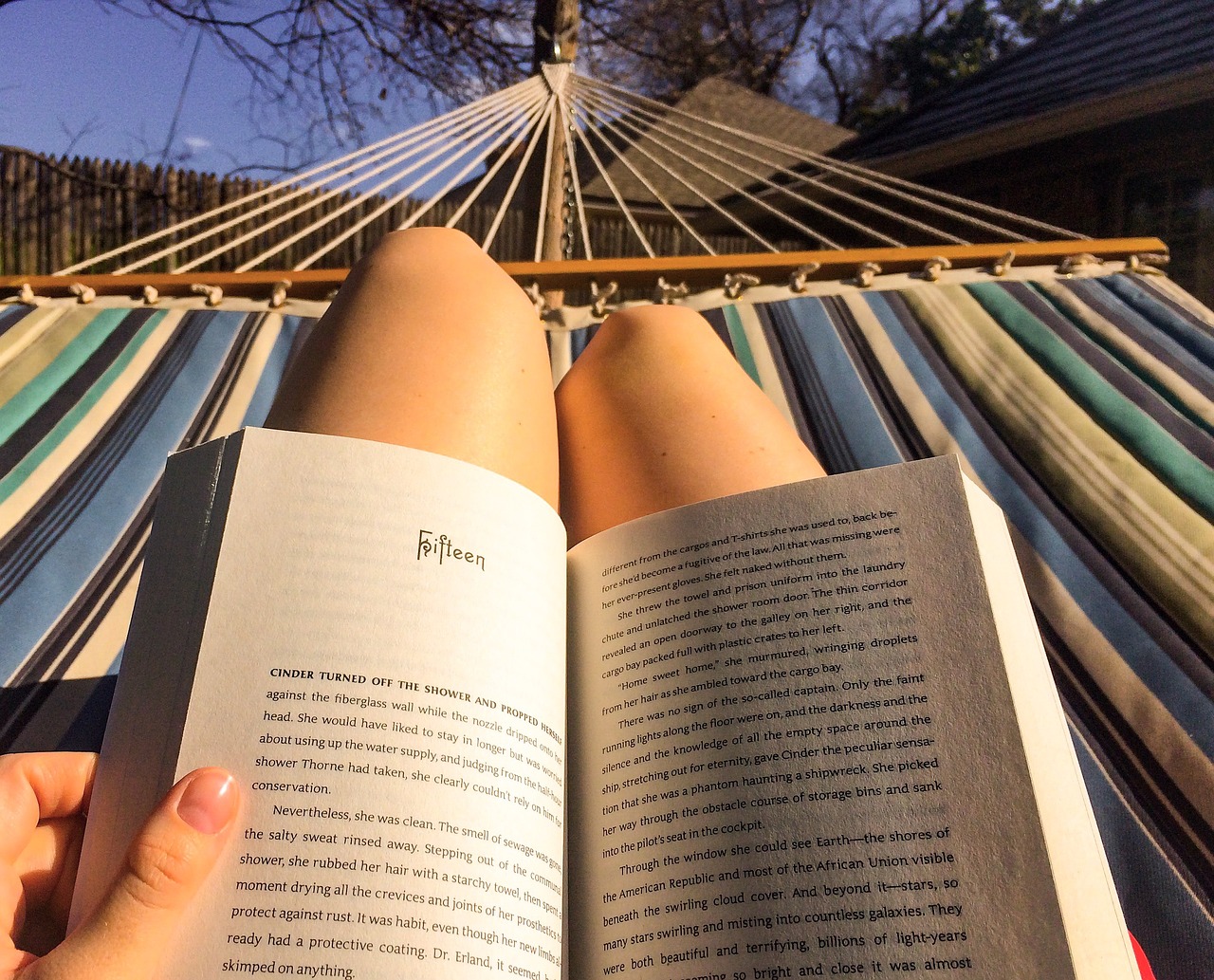 reading hammock relax free photo