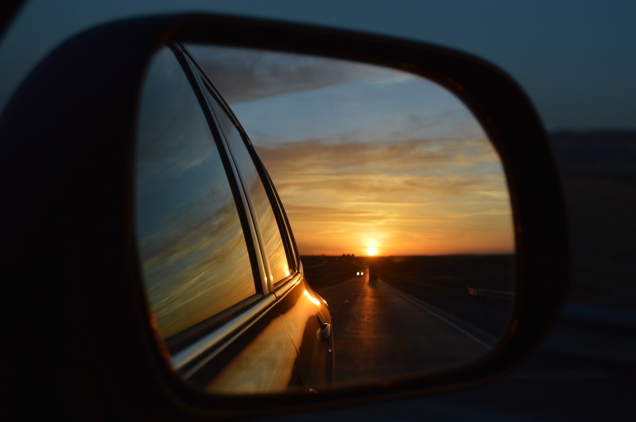 rear view mirror perspective past free photo
