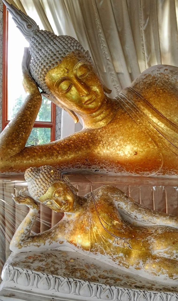 reclining buddha korat thailand free photo