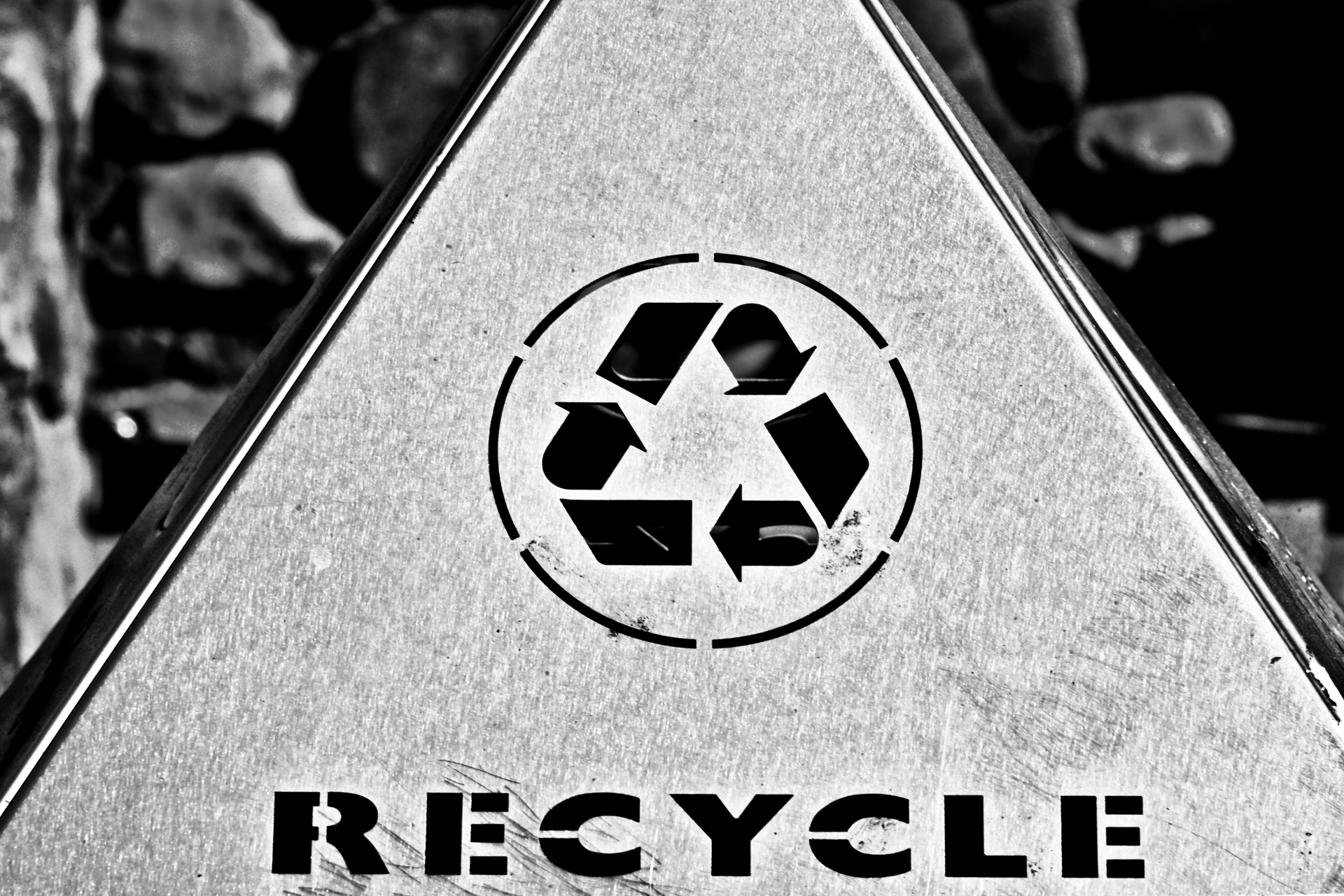 recycle sign triangle free photo