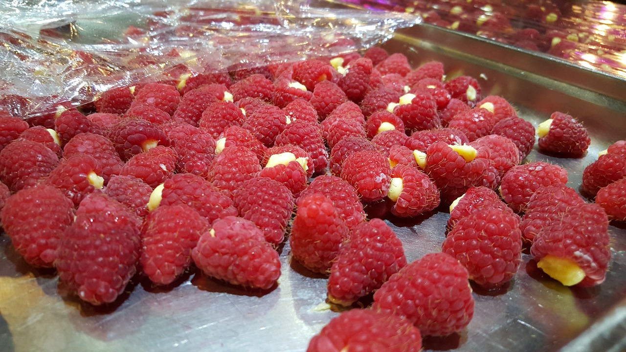 red filled raspberries free photo