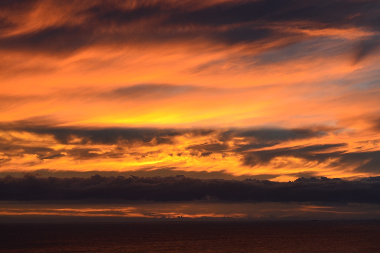 red sky clouds free photo