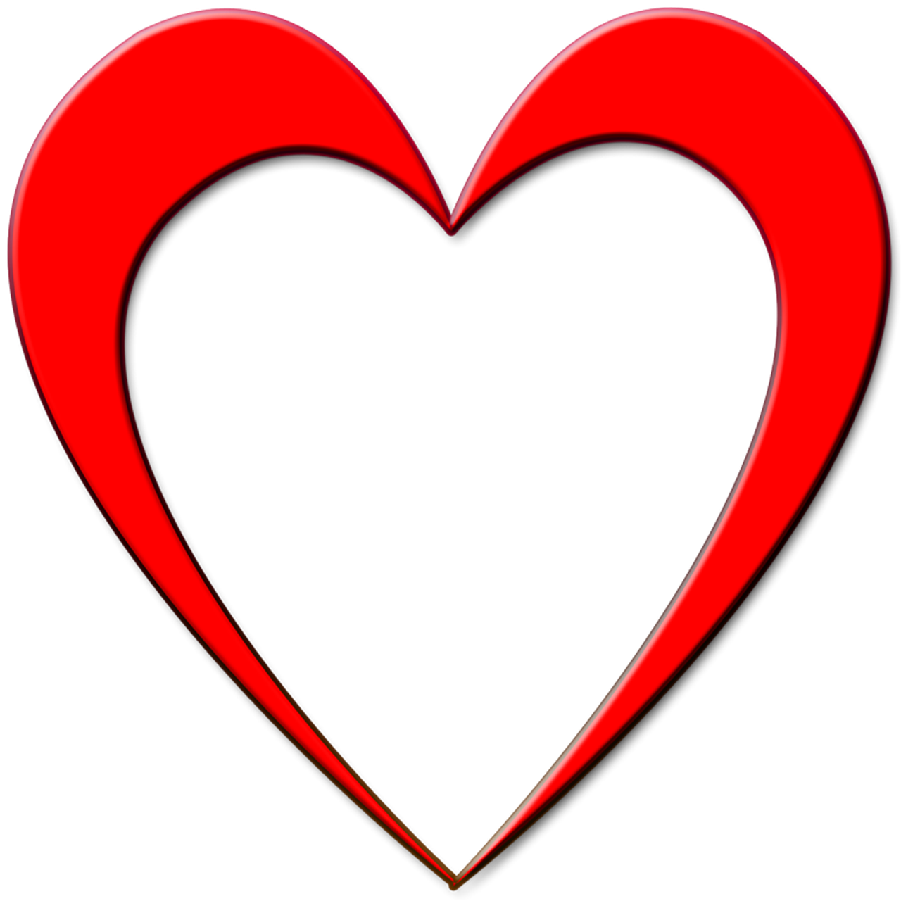 red heart outline free photo