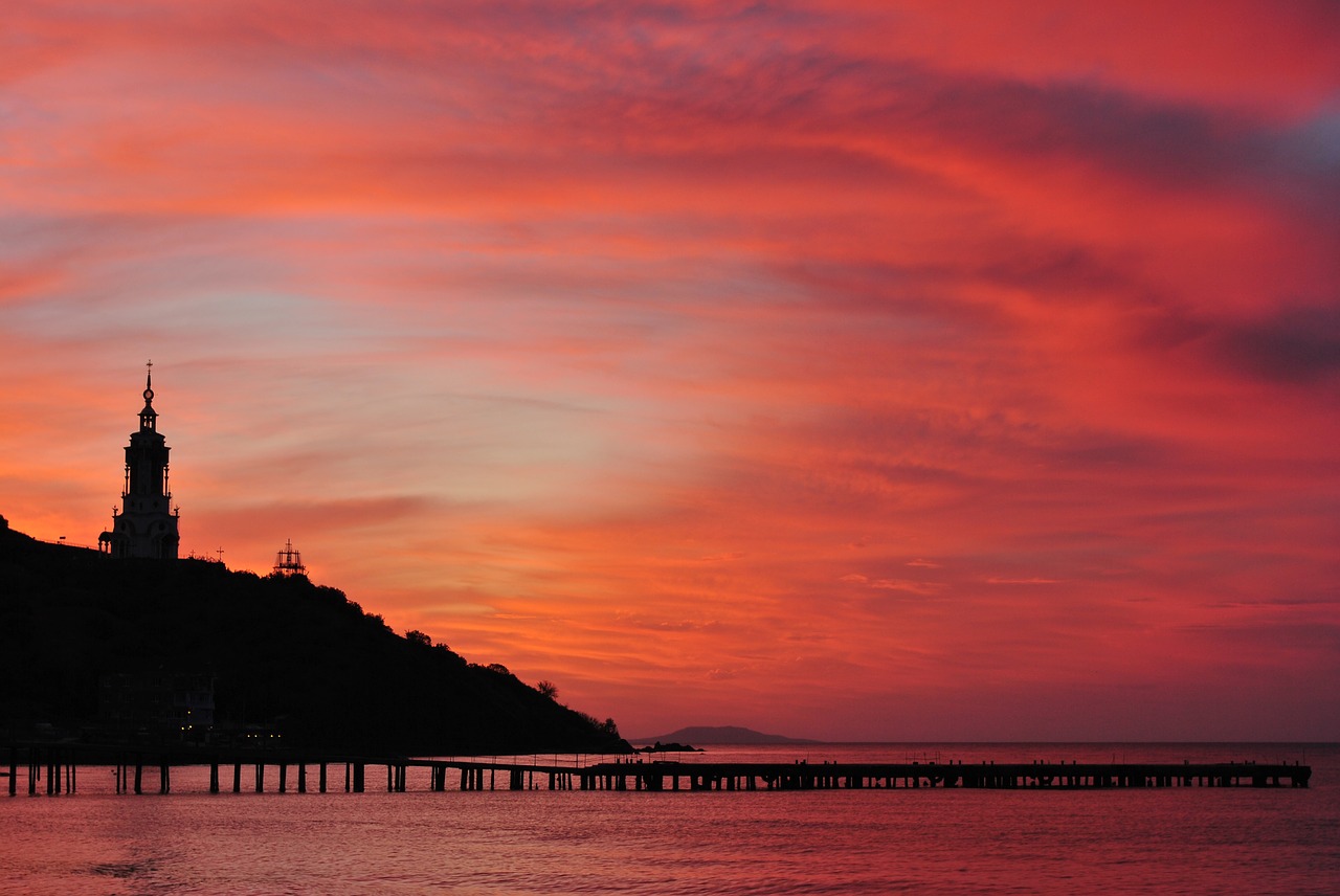 red dawn in the crimea free photo