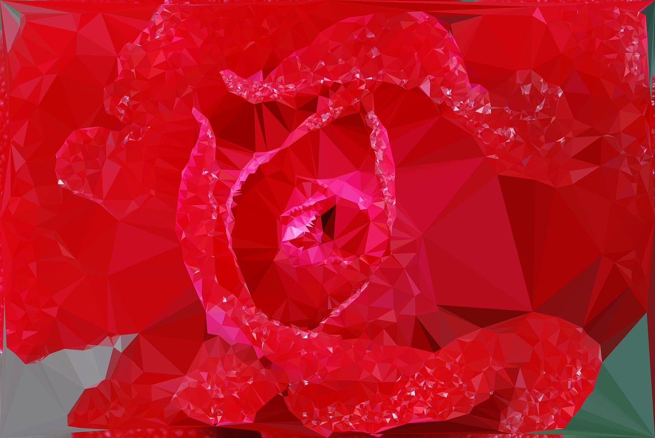 red rose polygon art free photo