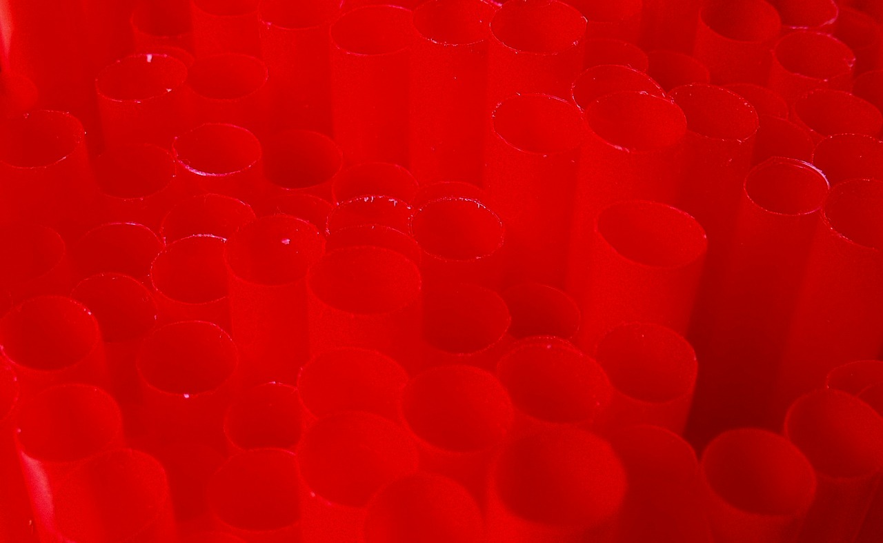 red straws pattern free photo