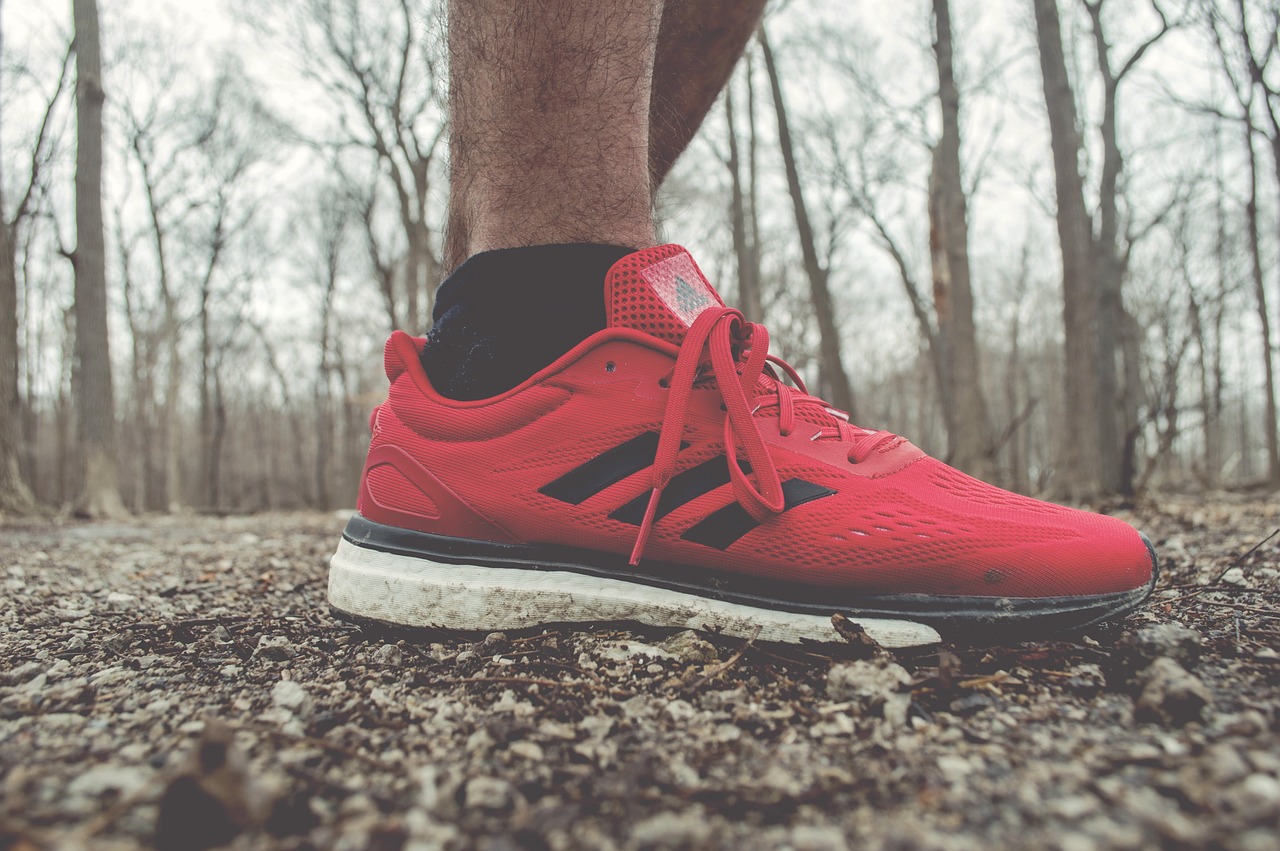 red sneakers running shoes free photo