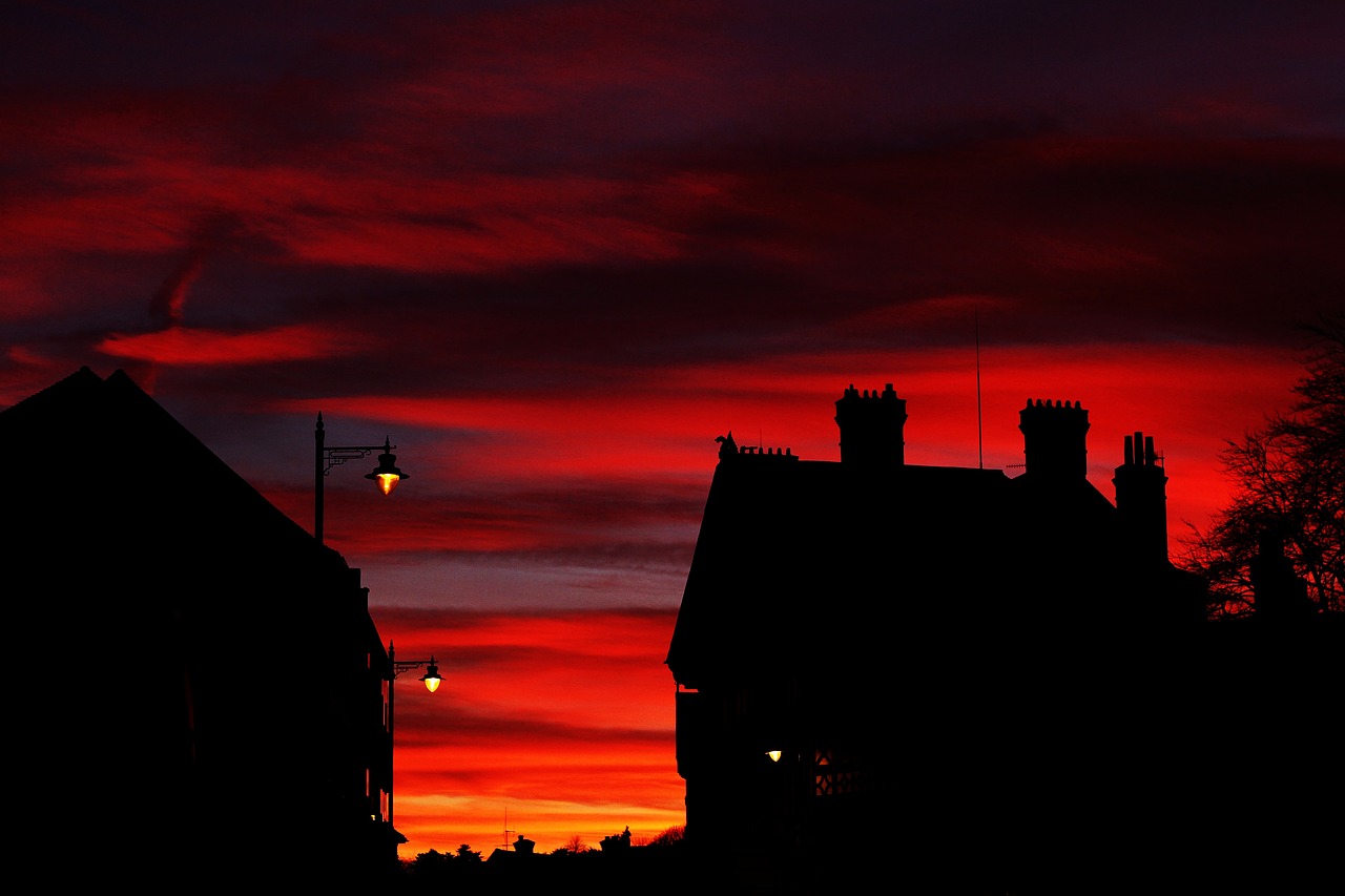 red orange sky free photo