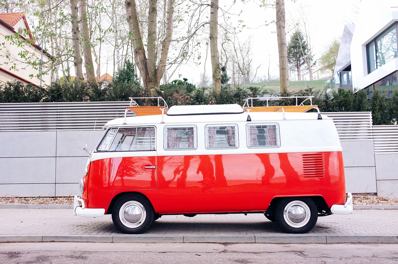 red van volkswagen free photo