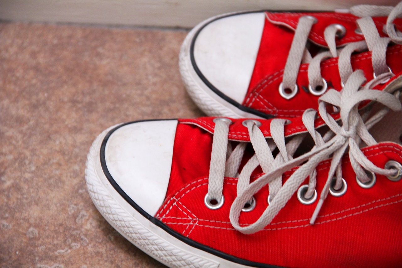 red converse shoes free photo