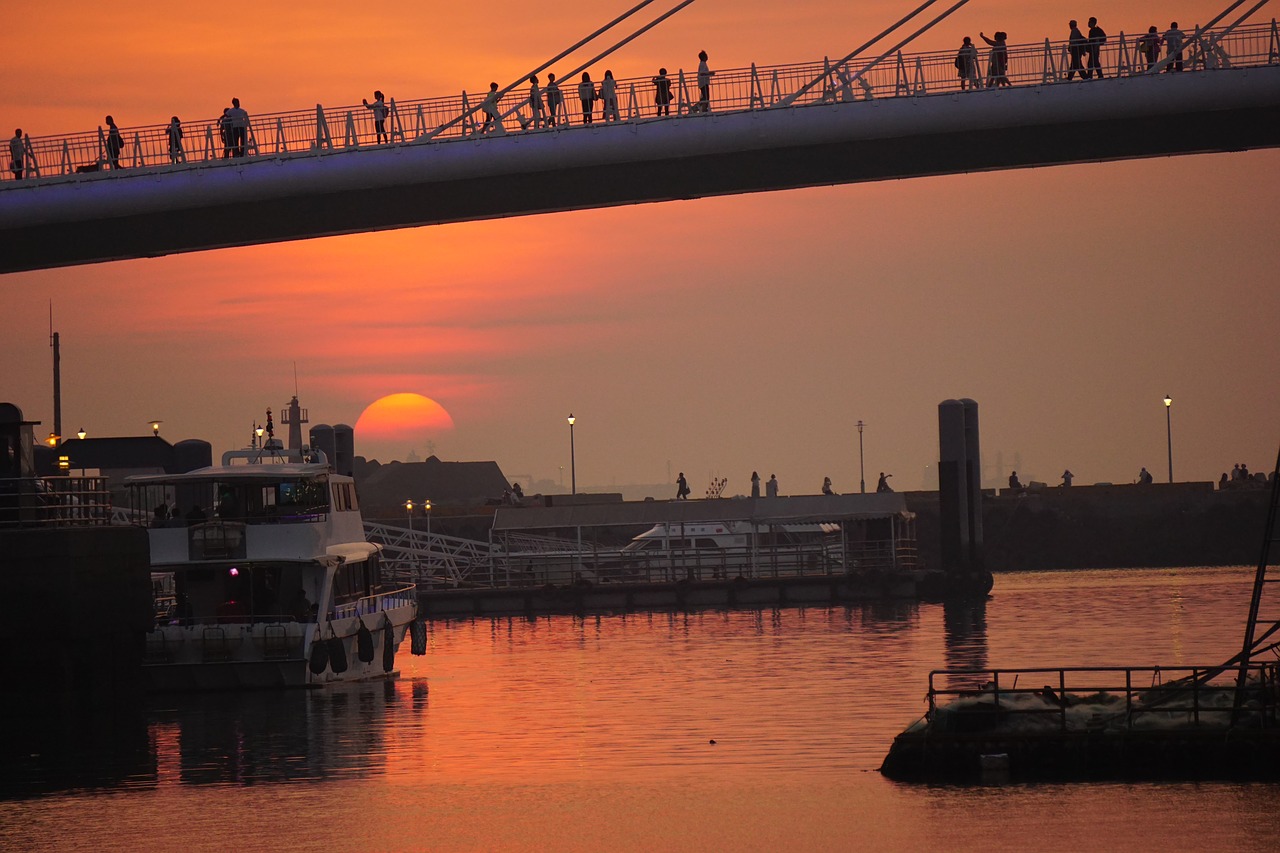 red sunset people free photo