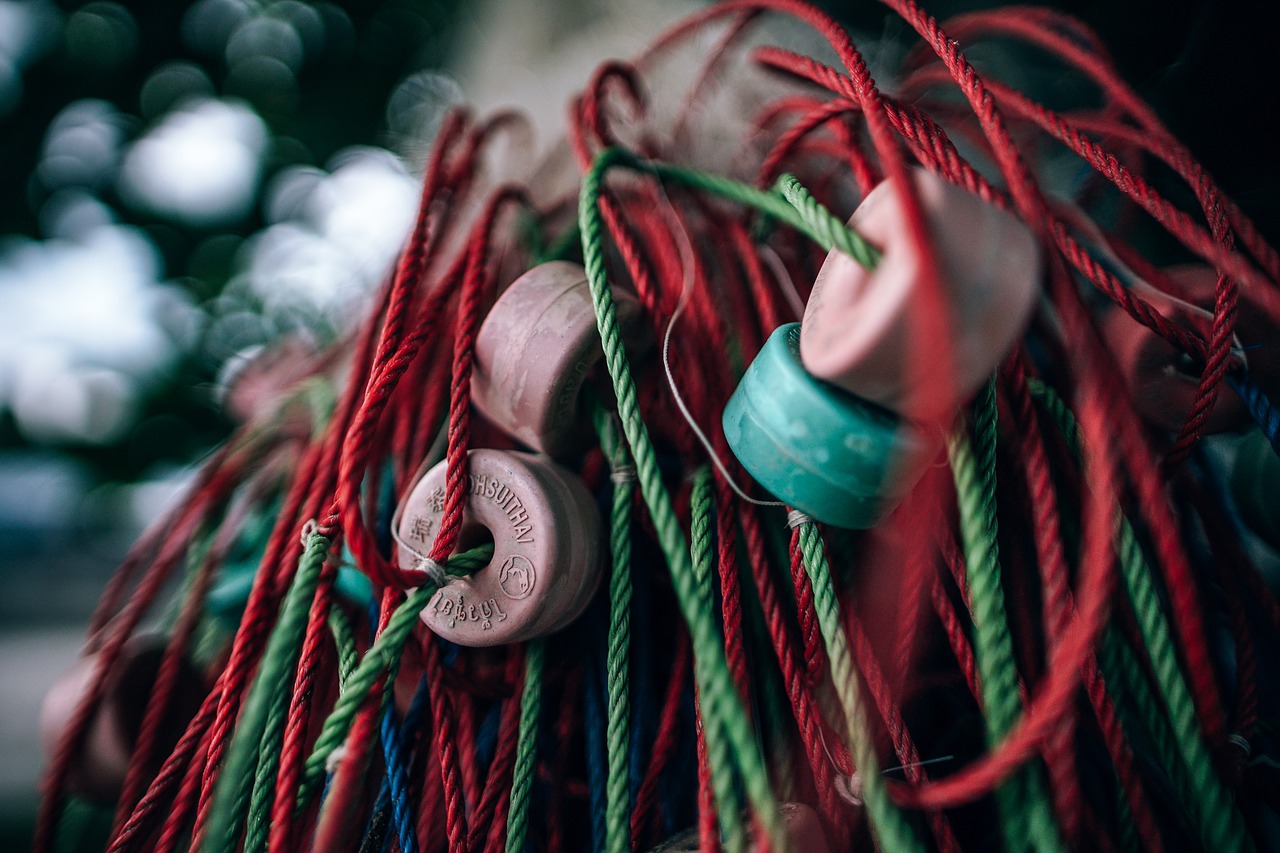 red  fishing nets  marine free photo