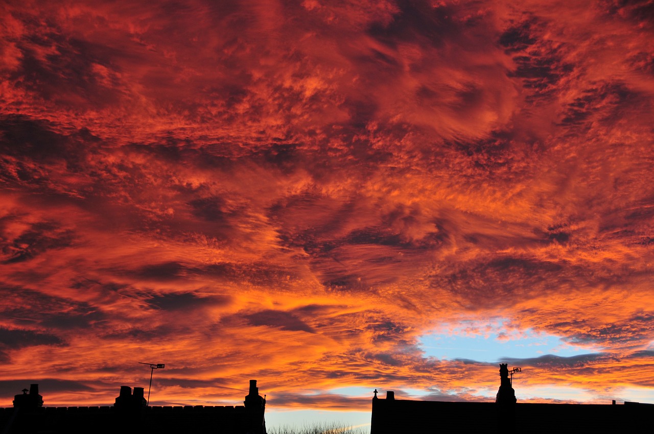 red sky clouds free photo