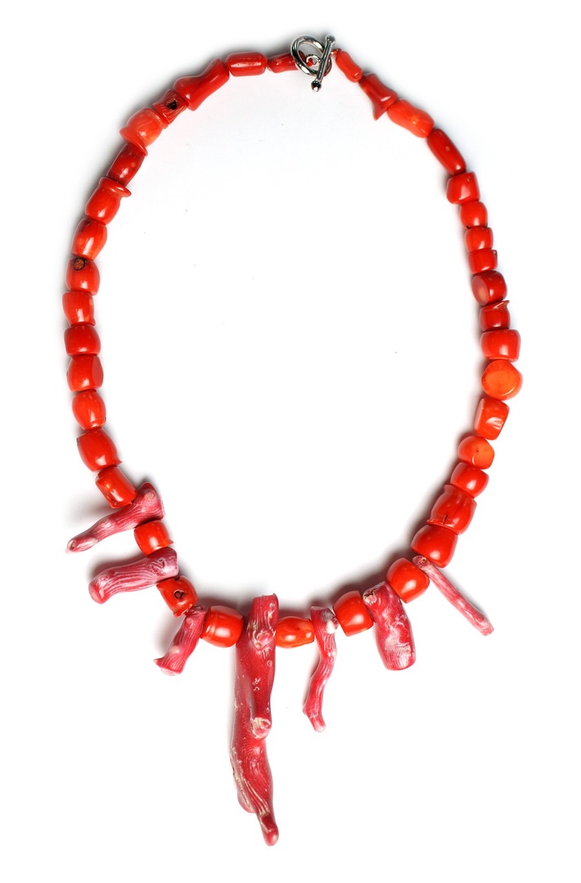 red coral necklace free photo