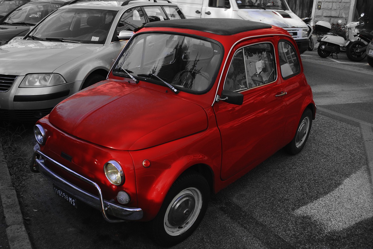 red 500 fiat 500 free photo