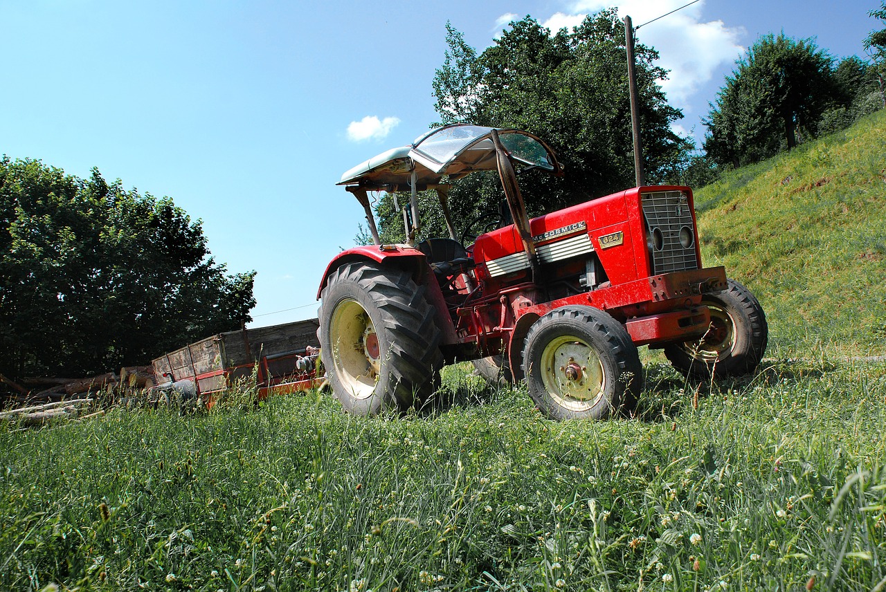 red tractor agriculture free photo