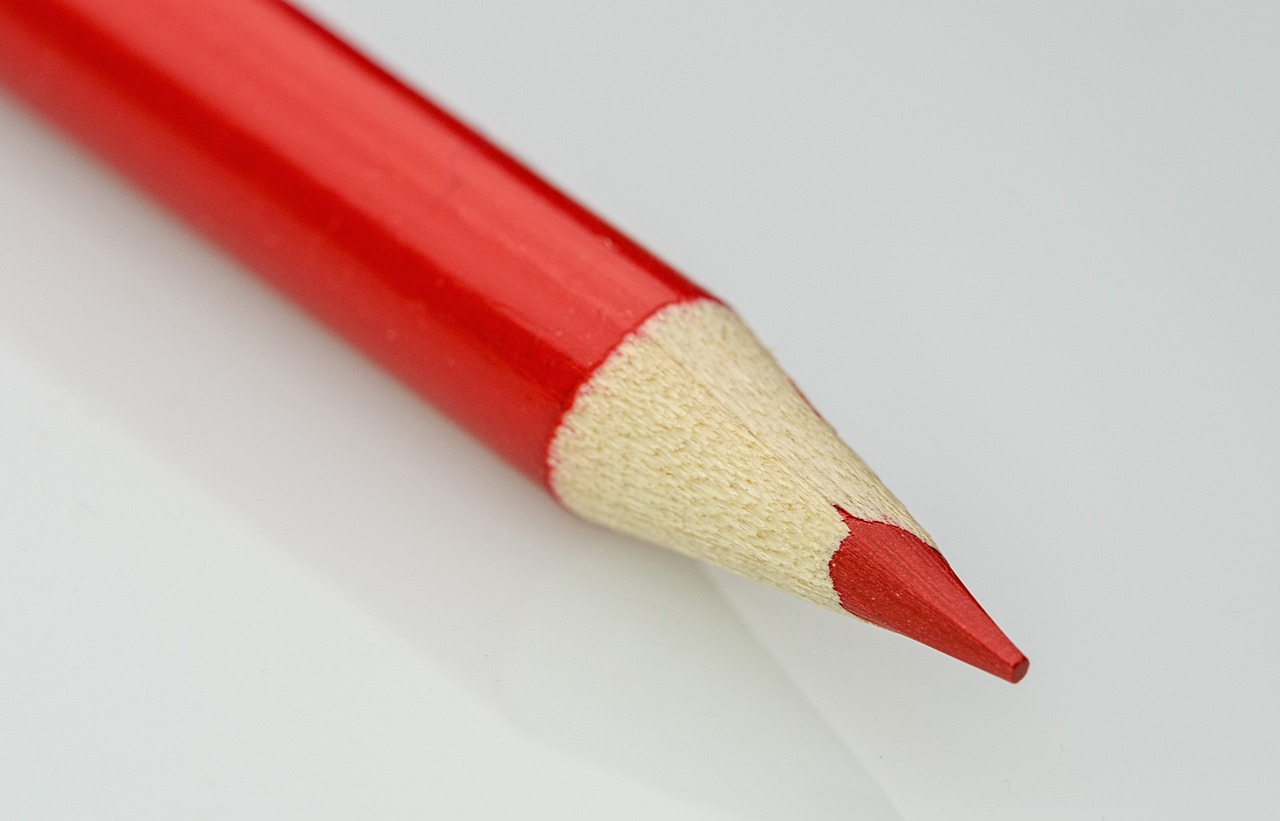 red color pencil drawing free photo