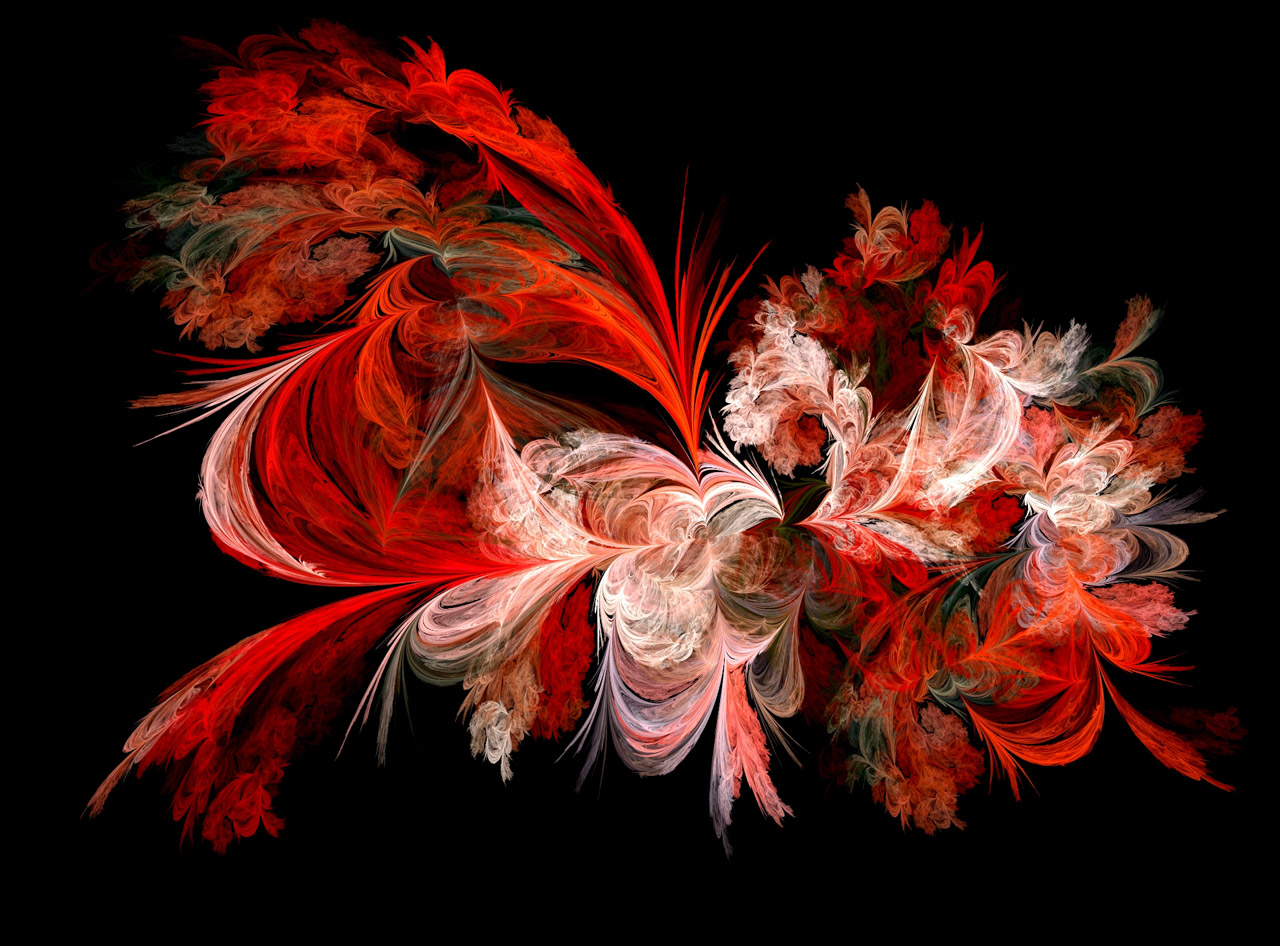 Red,white,fractal,abstract,red and white fractal - free image from