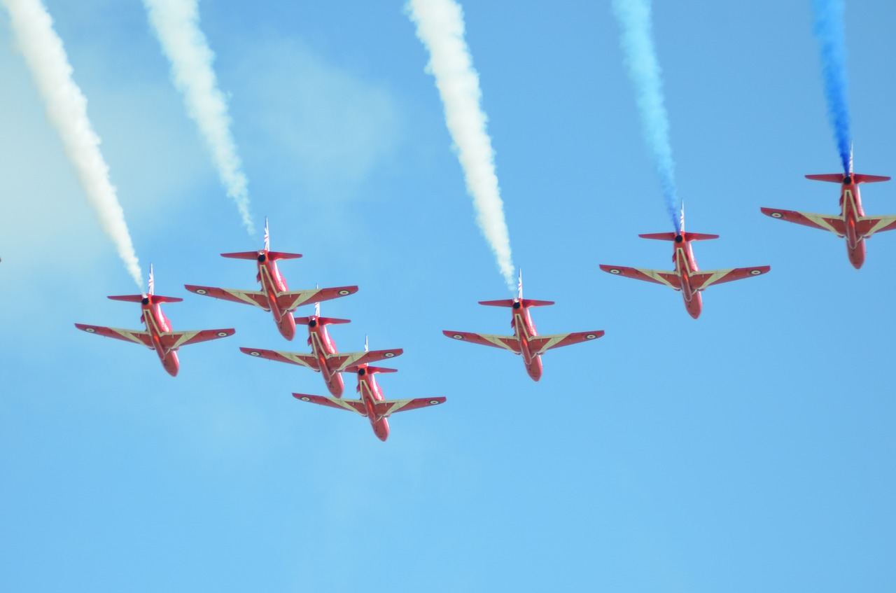 red arrows fly past cromer carnival free photo