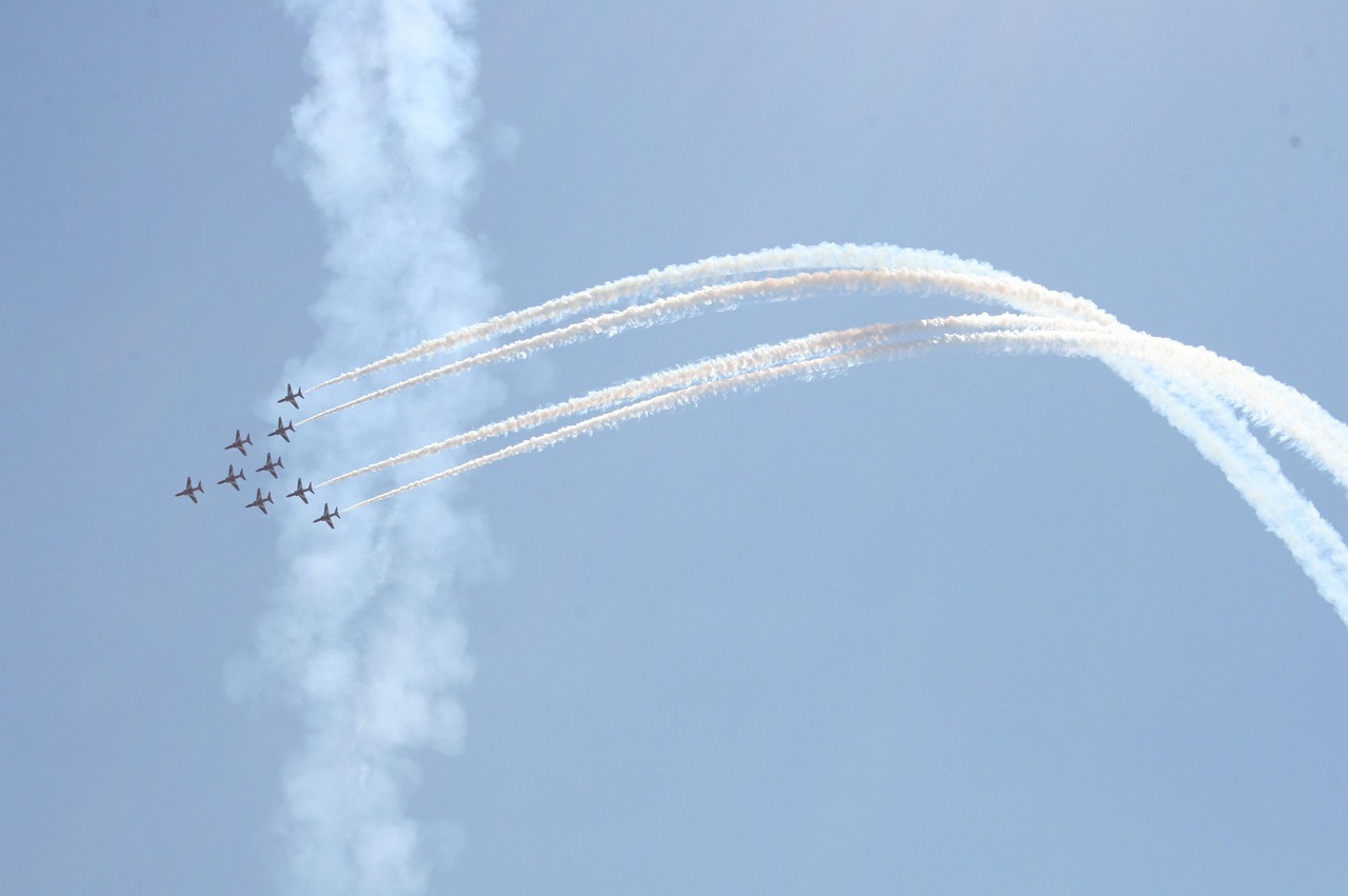 red arrows aircraft air show free photo