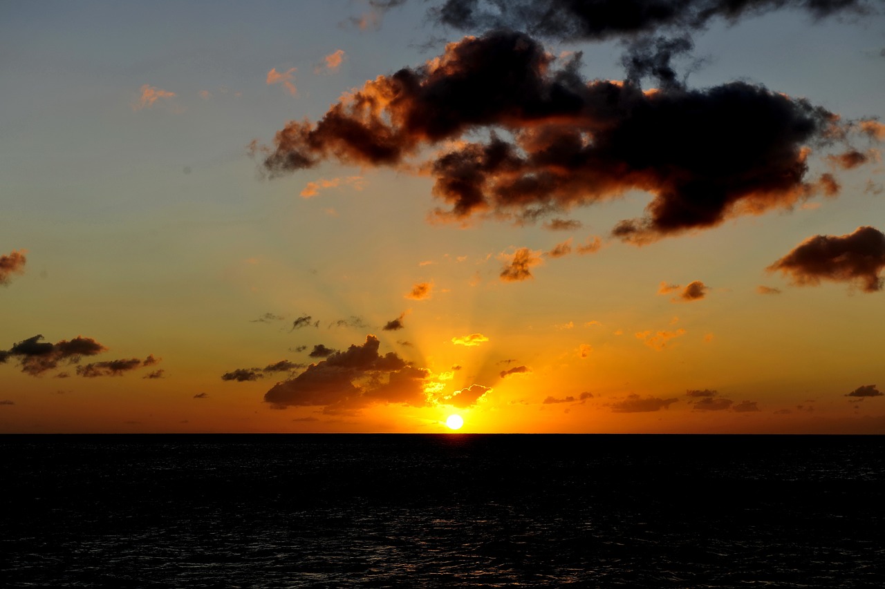 red beach sunset day free photo