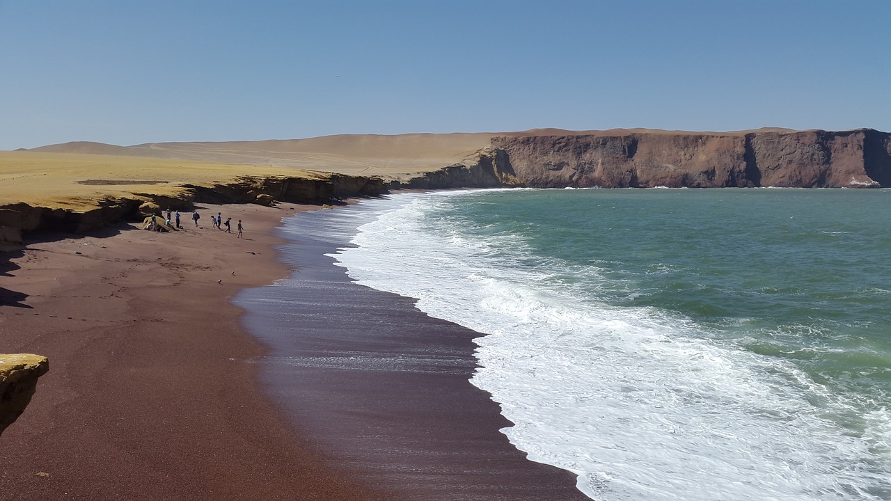 red beach peru beach free photo