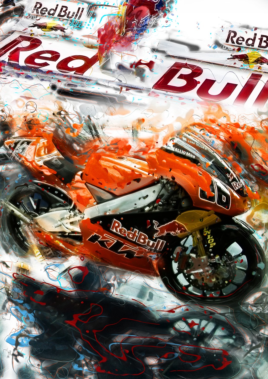red bull moto bike fast free photo