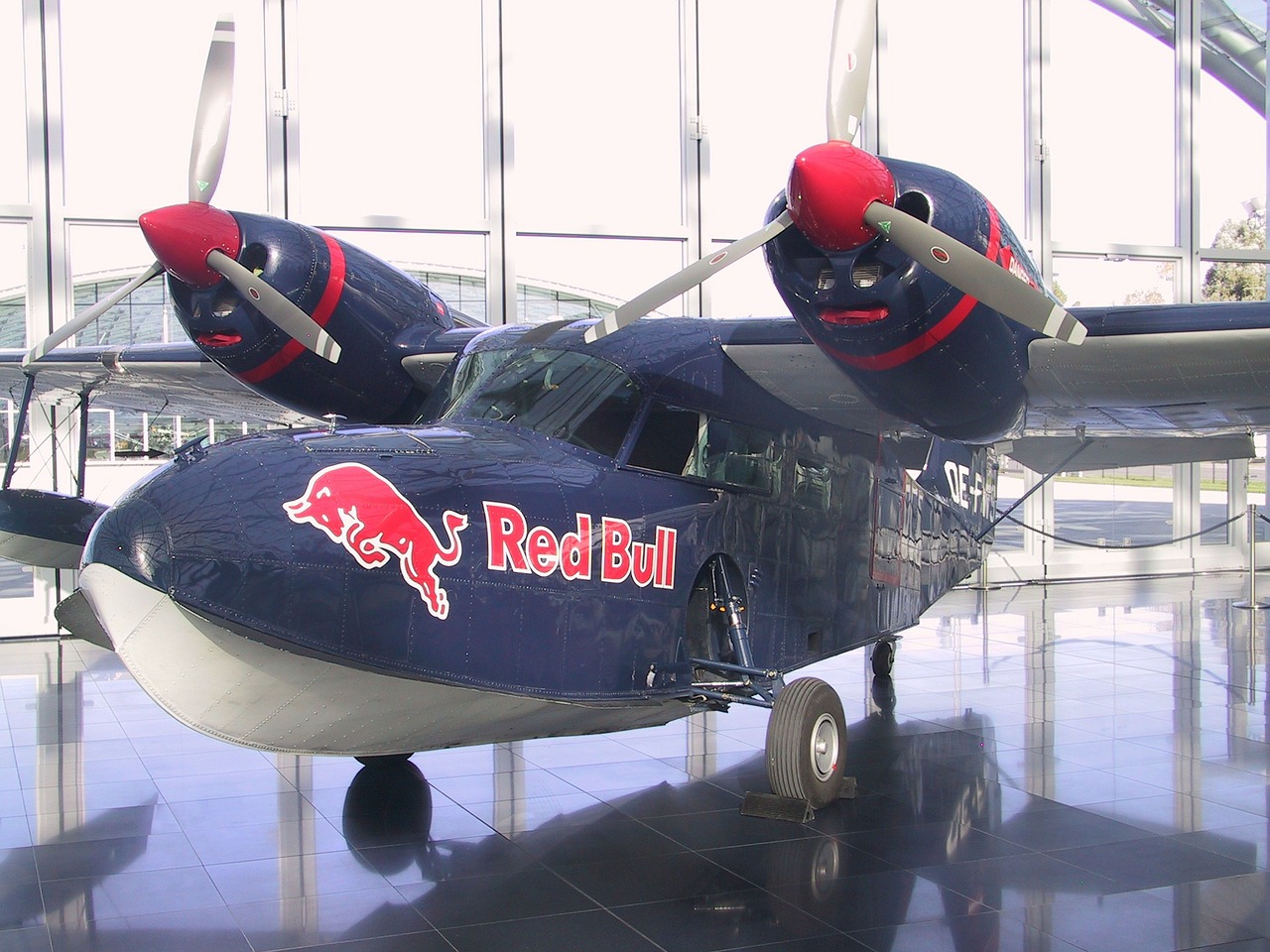 red bull aircraft propeller free photo