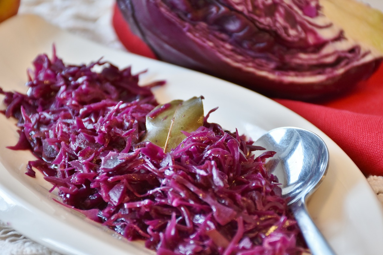 red cabbage cooked eat free photo