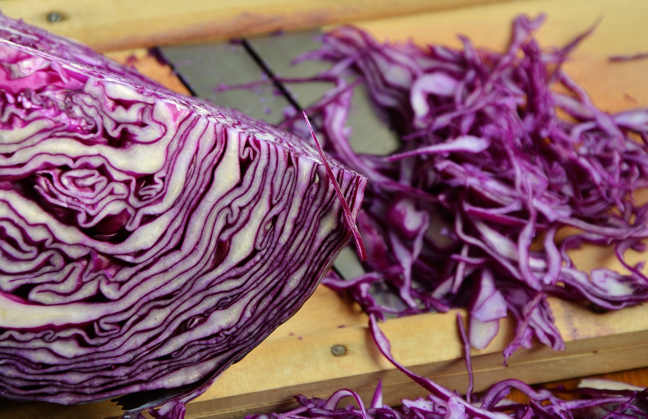 red cabbage vegetables cut free photo