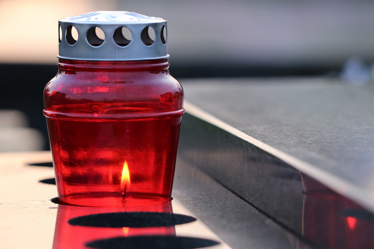 red candle  lamp  black marble free photo