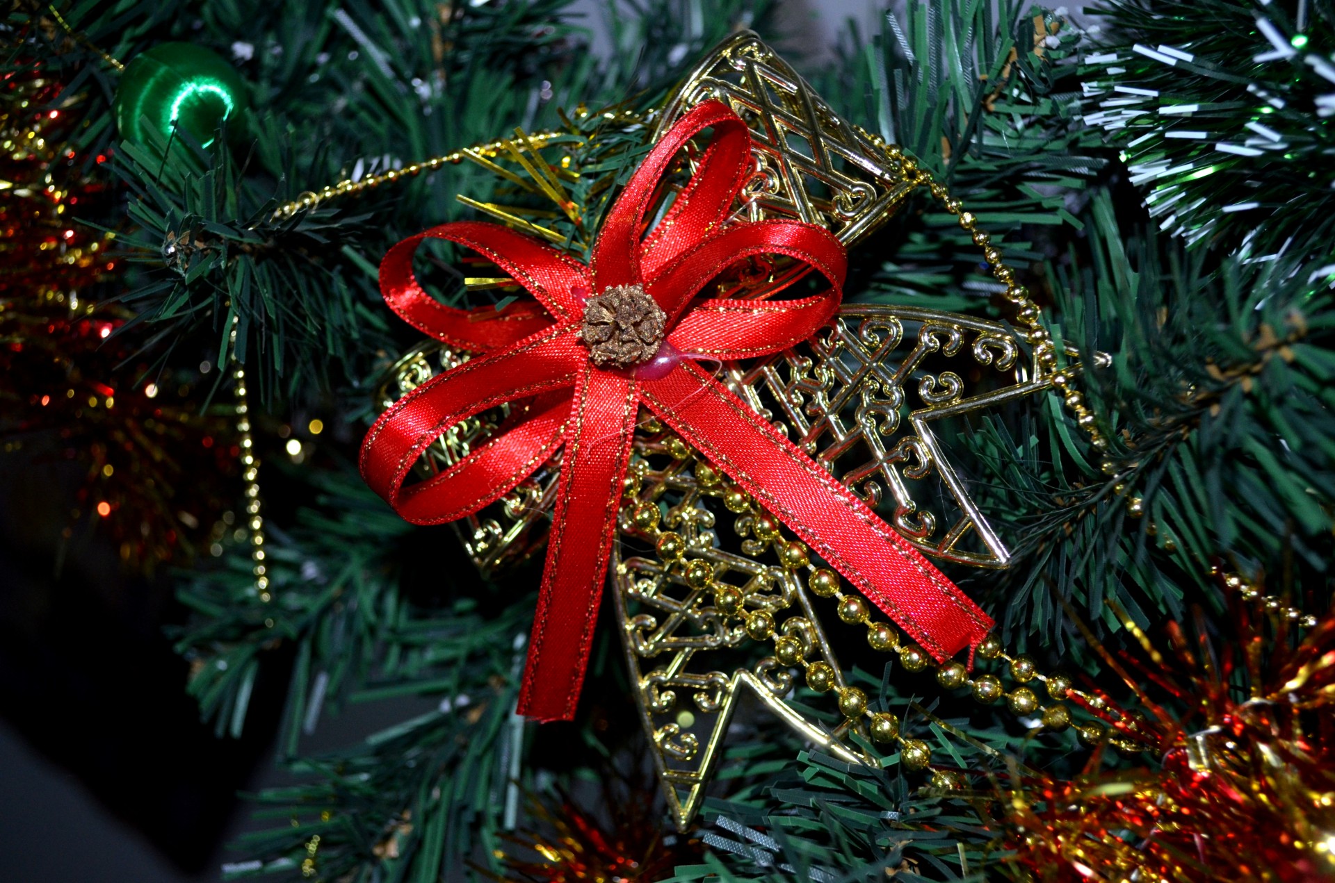 christmas tree holidays bow free photo